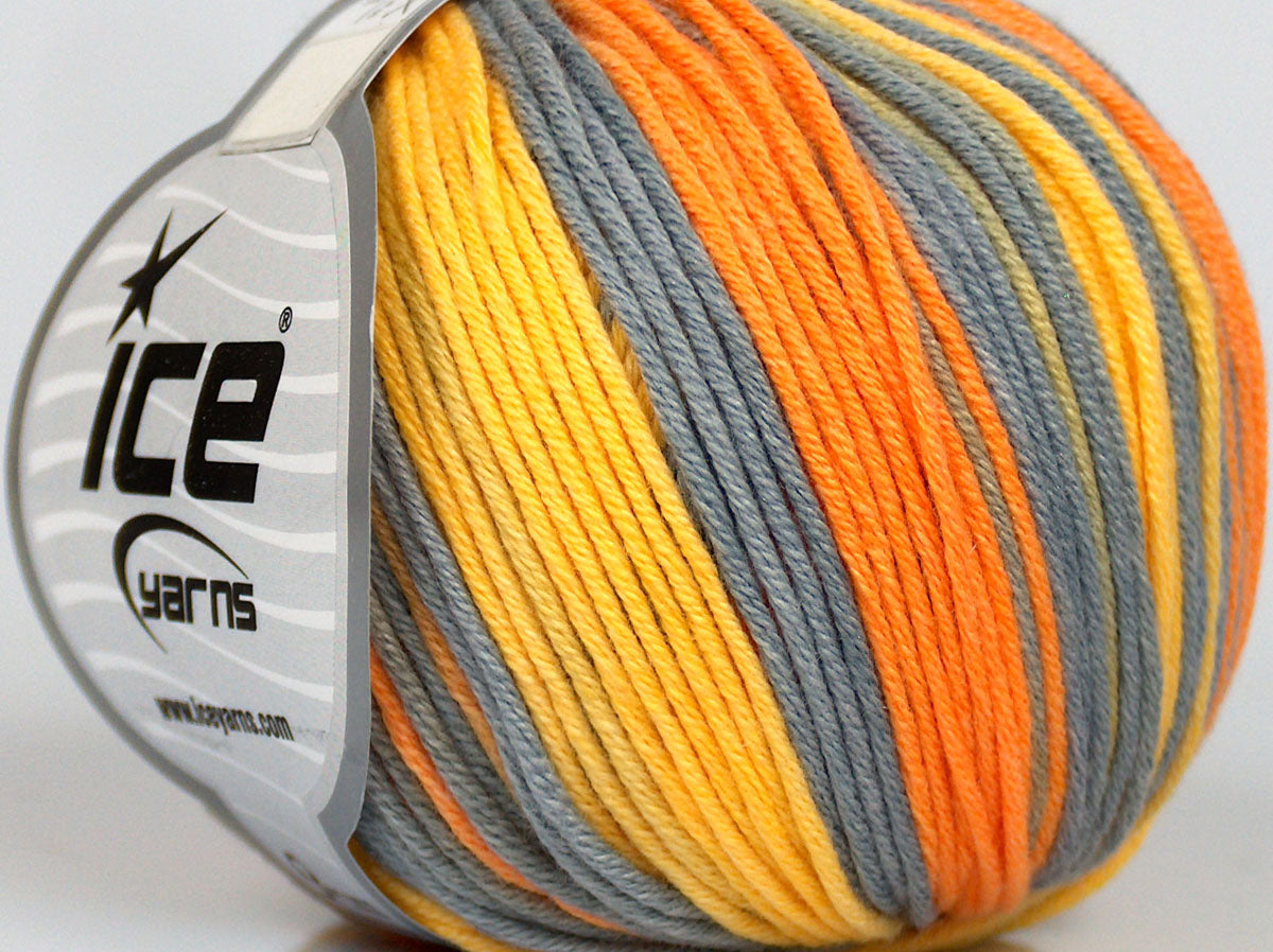 Lorena Batik DK Orange, Yellow, Camel, Grey fnt2-75312