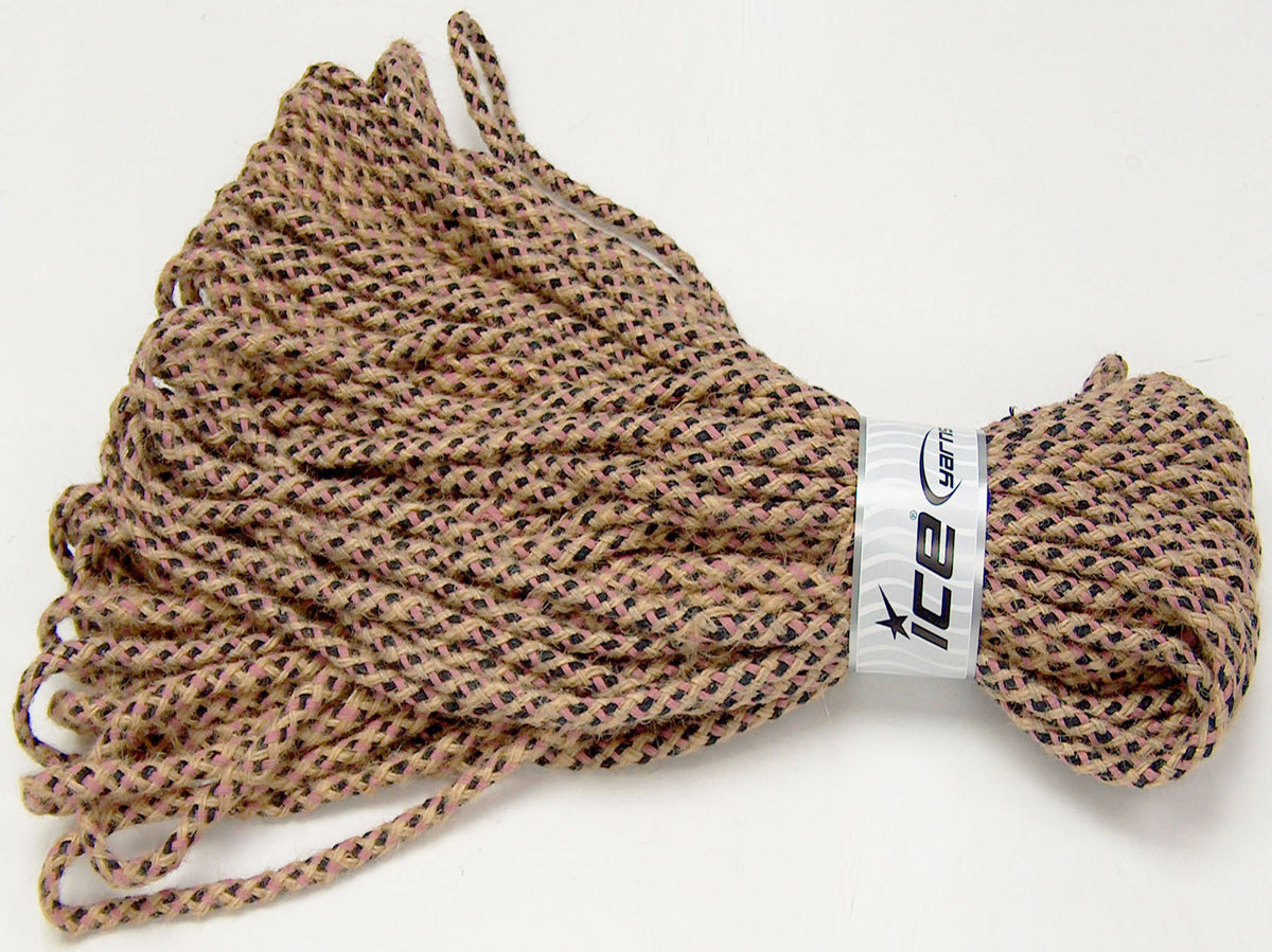 Jute Decor Natural, Dark Navy, Pink fnt2-76455