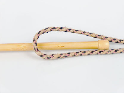 Jute Decor Natural, Dark Navy, Pink fnt2-76455