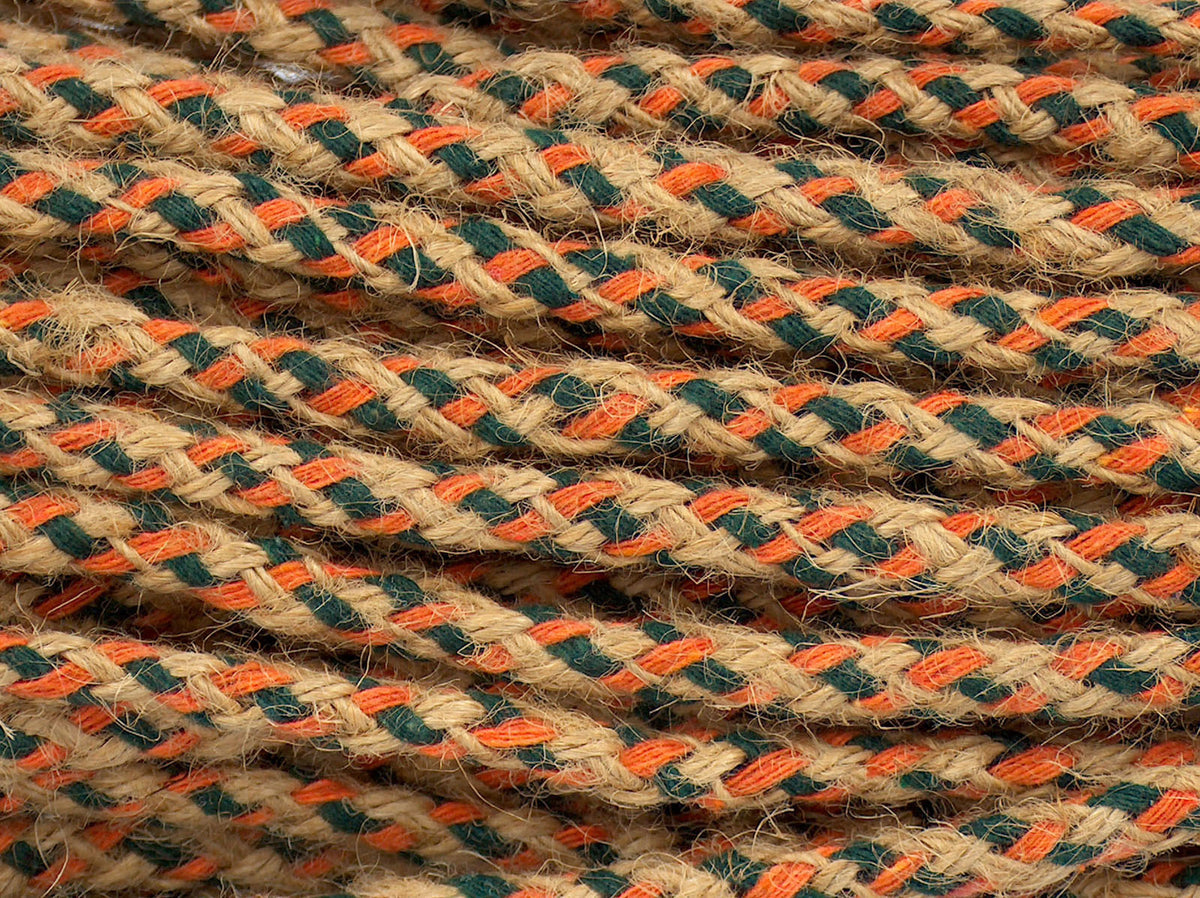 Jute Decor Natural, Dark Green, Orange fnt2-76456