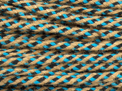 Jute Decor Natural, Dark Navy, Turquoise fnt2-76457