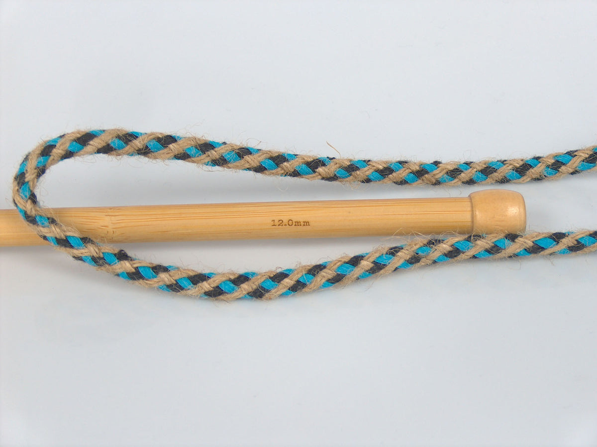 Jute Decor Natural, Dark Navy, Turquoise fnt2-76457