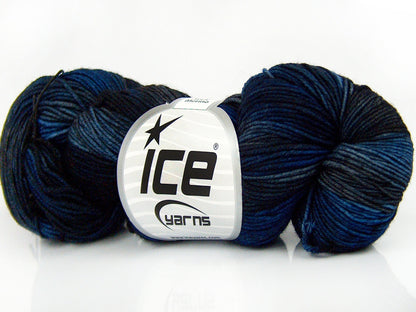 Hand Dyed Sock Merino Blue Shades, Camel fnt2-76799