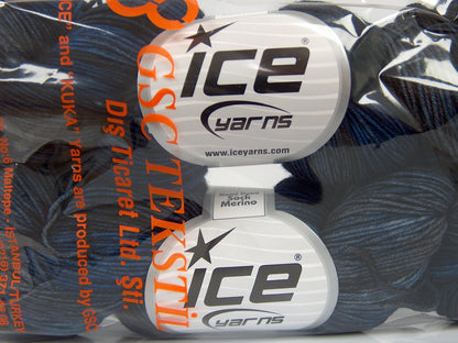 Hand Dyed Sock Merino Blue Shades, Camel fnt2-76799