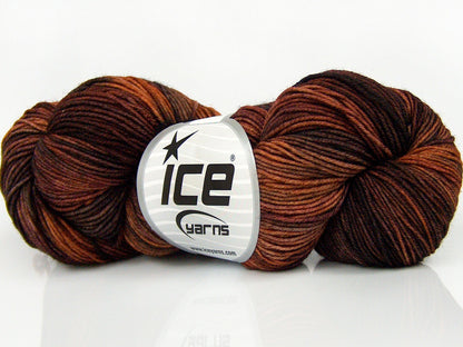 Hand Dyed Sock Merino Brown Shades, Maroon Shades fnt2-76801