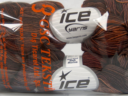 Hand Dyed Sock Merino Brown Shades, Maroon Shades fnt2-76801