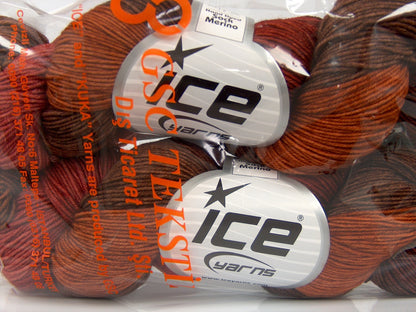 Hand Dyed Sock Merino Brown, Gold, Burgundy fnt2-76802