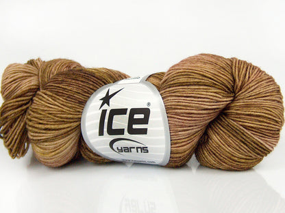 Hand Dyed Sock Merino Khaki, Beige Shades fnt2-76805
