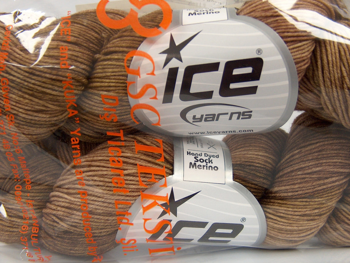 Hand Dyed Sock Merino Khaki, Beige Shades fnt2-76805