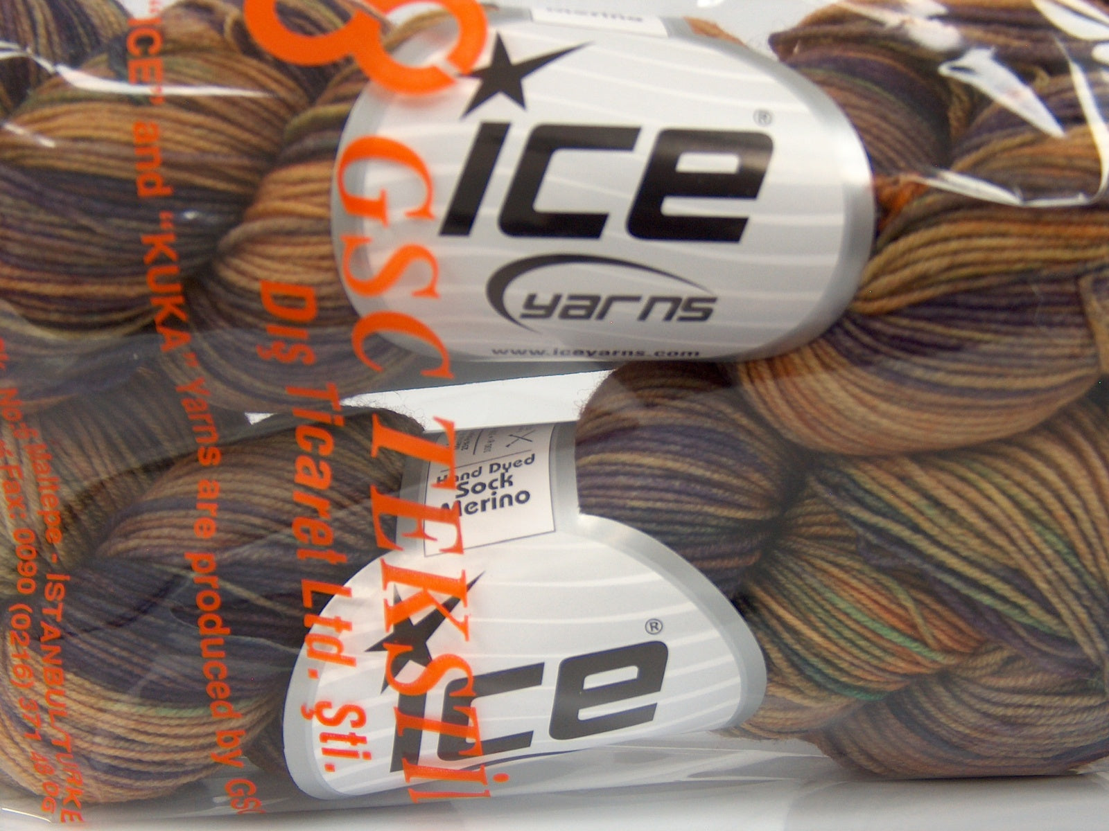 Hand Dyed Sock Merino Purple, Green, Gold fnt2-76806