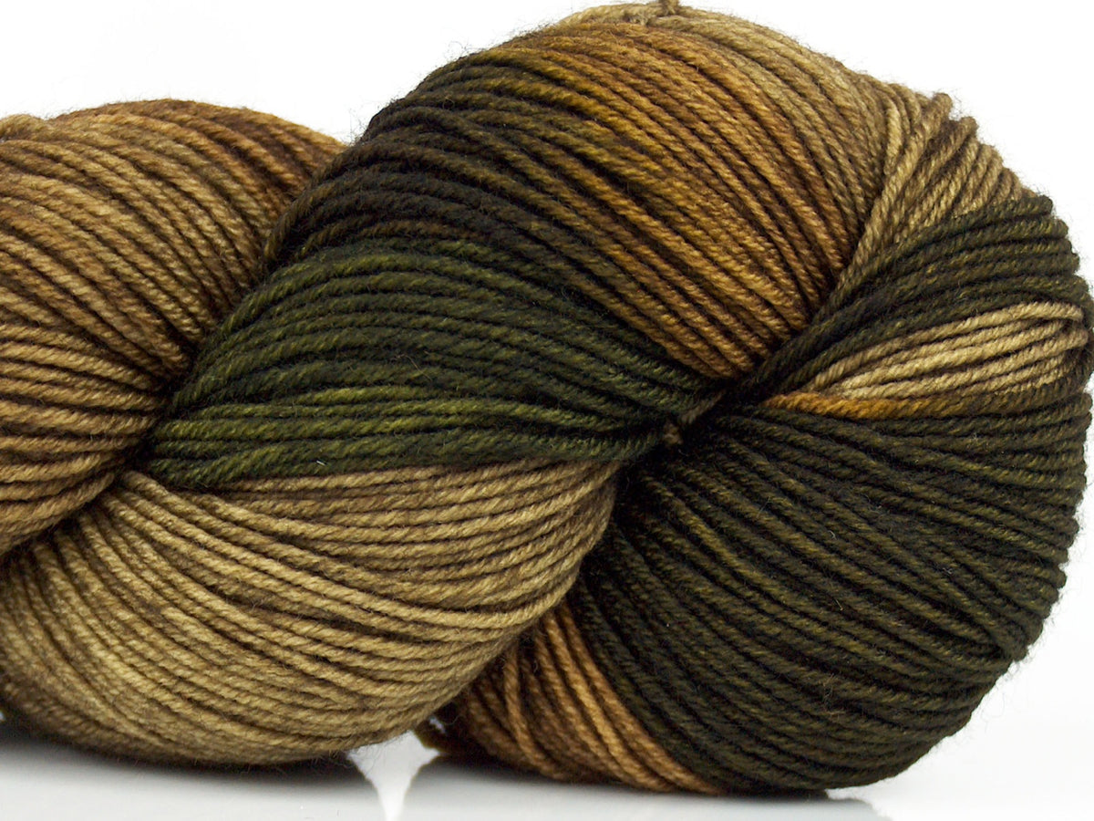 Hand Dyed Sock Merino Khaki Shades fnt2-76808
