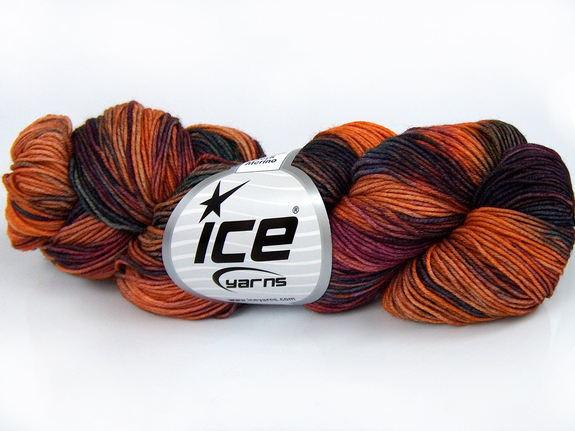 Hand Dyed Sock Merino Orange, Maroon, Fuchsia, Teal fnt2-77172