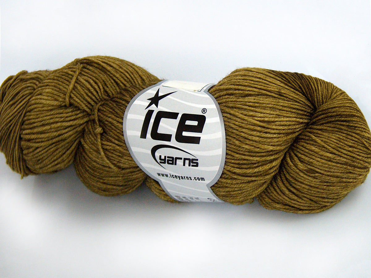 Ice Yarns Laine mérinos extrafine teinte à la main – Mousse antique – 100 % laine mérinos extrafine superwash