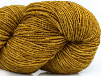 Ice Yarns Laine mérinos extrafine teinte à la main – Olive fauve – 100 % laine mérinos extrafine superwash