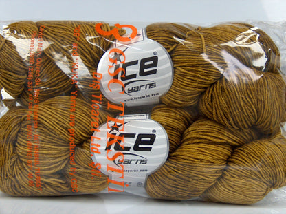 Ice Yarns Laine mérinos extrafine teinte à la main – Olive fauve – 100 % laine mérinos extrafine superwash