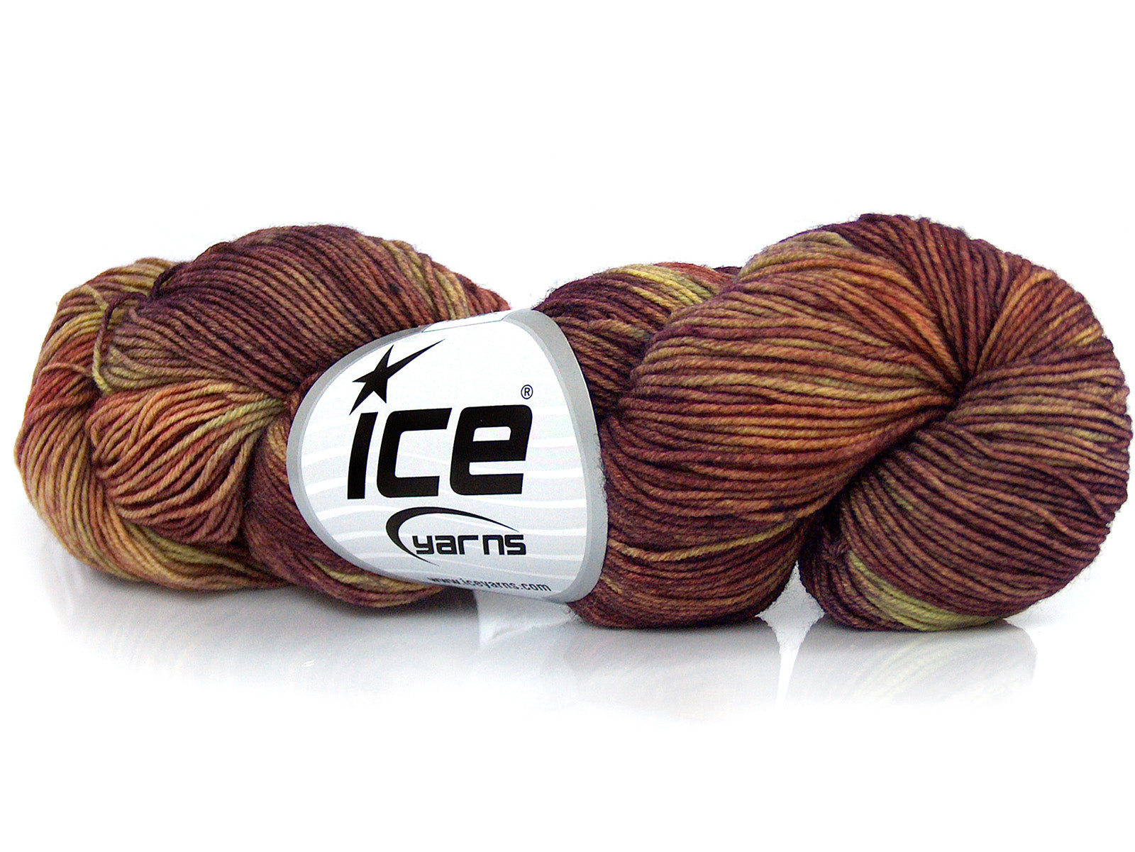 Hand Dyed Sock Merino Khaki Shades, Burgundy Shades fnt2-77217