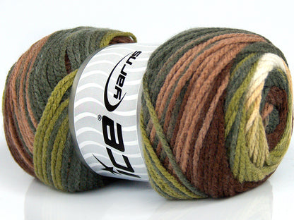 Ambiance Brown, Camel, Beige, White, Green Shades fnt2-77417