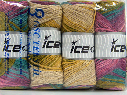 Ambiance Green Shades, Beige, Pink, Lilac fnt2-77435