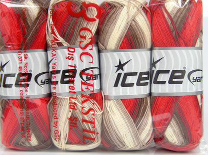 Biscuit Camel, Cream, Red Shades fnt2-77487