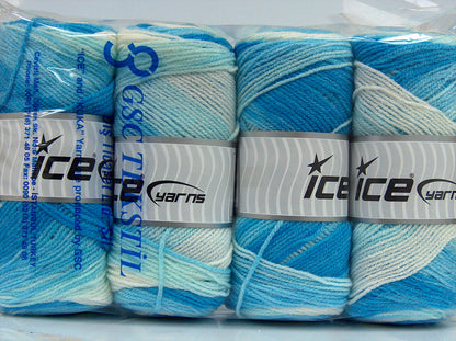 Baby Batik Light Blue Shades, White fnt2-77503