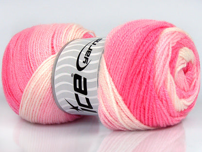 Baby Batik Pink Shades, White fnt2-77507