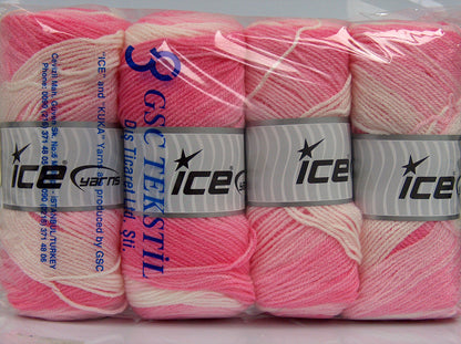 Baby Batik Pink Shades, White fnt2-77507