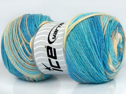 Baby Batik Cream, White, Blue Shades fnt2-77513