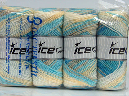 Baby Batik Cream, White, Blue Shades fnt2-77513