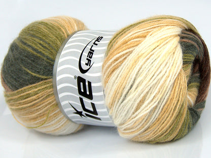 Angora Batik Cream, Ecru, Brown Shades, Green Shades fnt2-77521