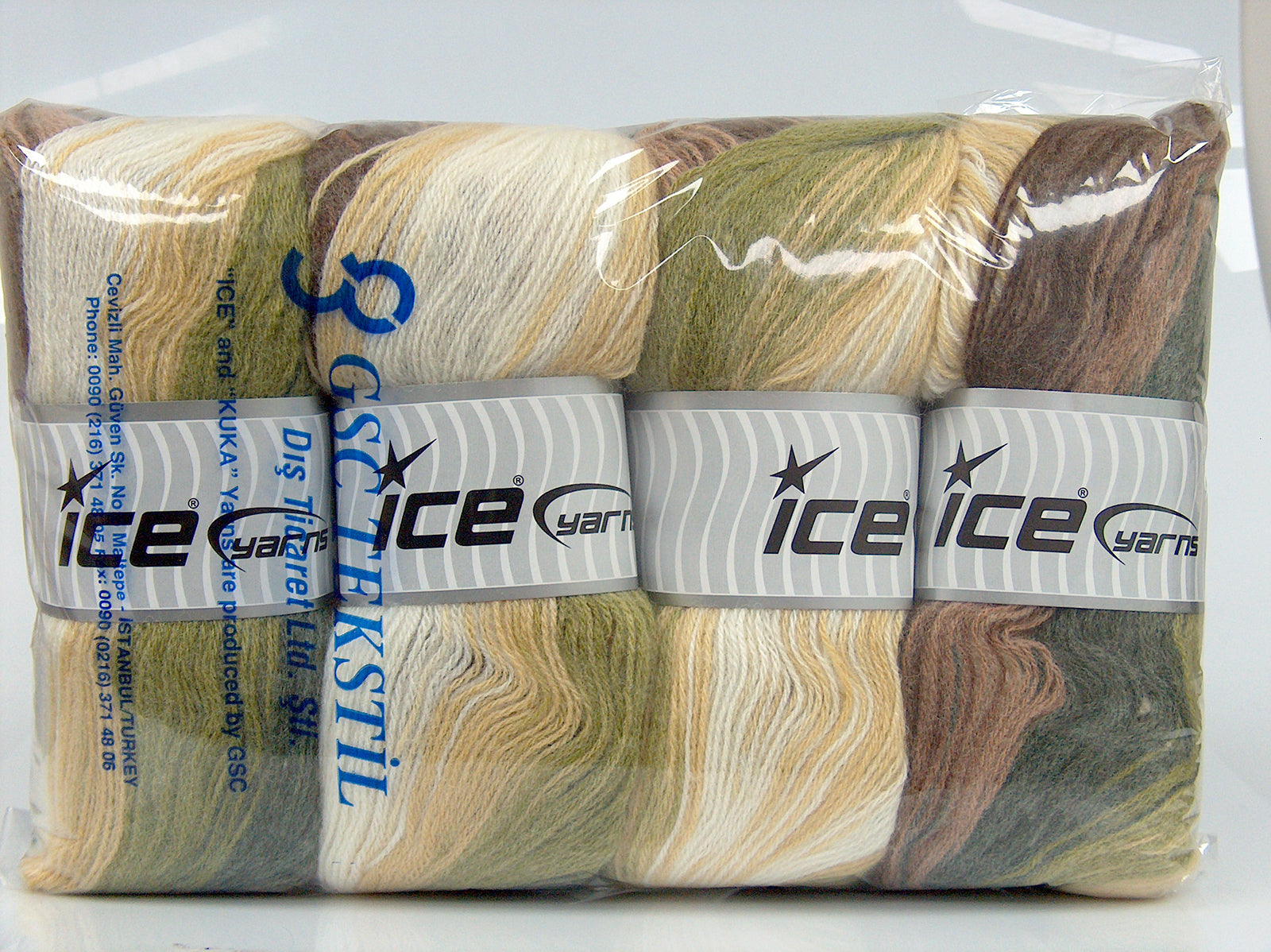 Angora Batik Cream, Ecru, Brown Shades, Green Shades fnt2-77521