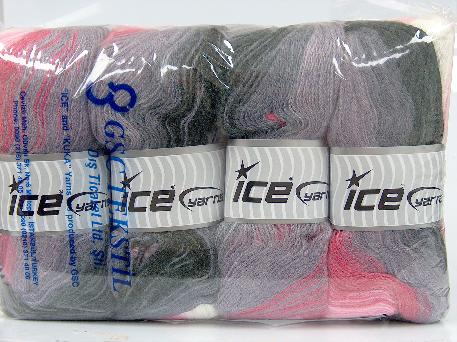 Angora Batik Purple Shades, Black, Pink, Ecru fnt2-77529