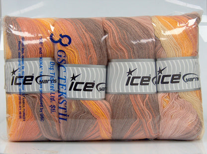 Angora Batik Salmon Shades, Gold, Cream, Light Maroon fnt2-77531