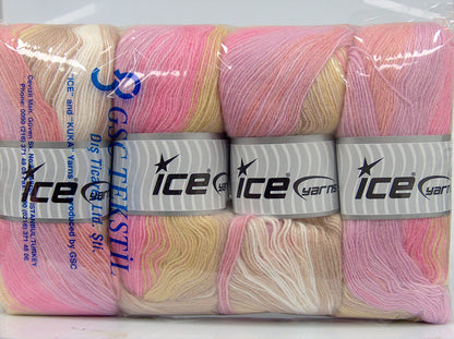 Angora Batik Pink Shades, Camel, Dark Cream, Ecru fnt2-77532