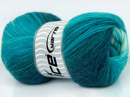 Angora Batik Turquoise Shades, Ecru fnt2-77540