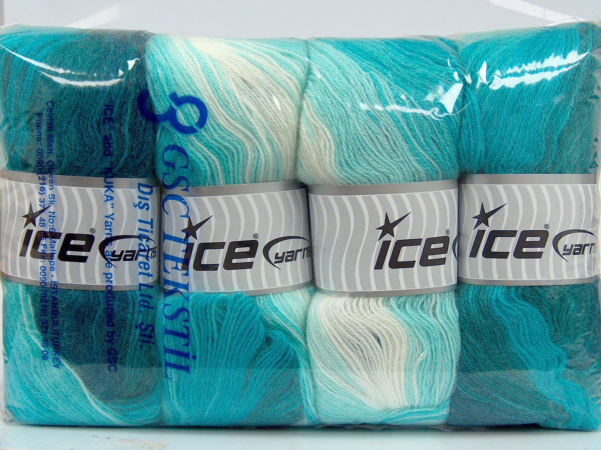 Angora Batik Turquoise Shades, Ecru fnt2-77540