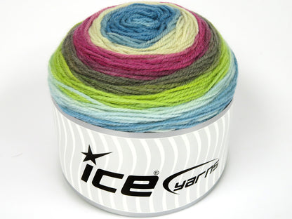 Cakes Wool DK Turquoise Shades, Beige, Fuchsia, Brown, Green fnt2-77659