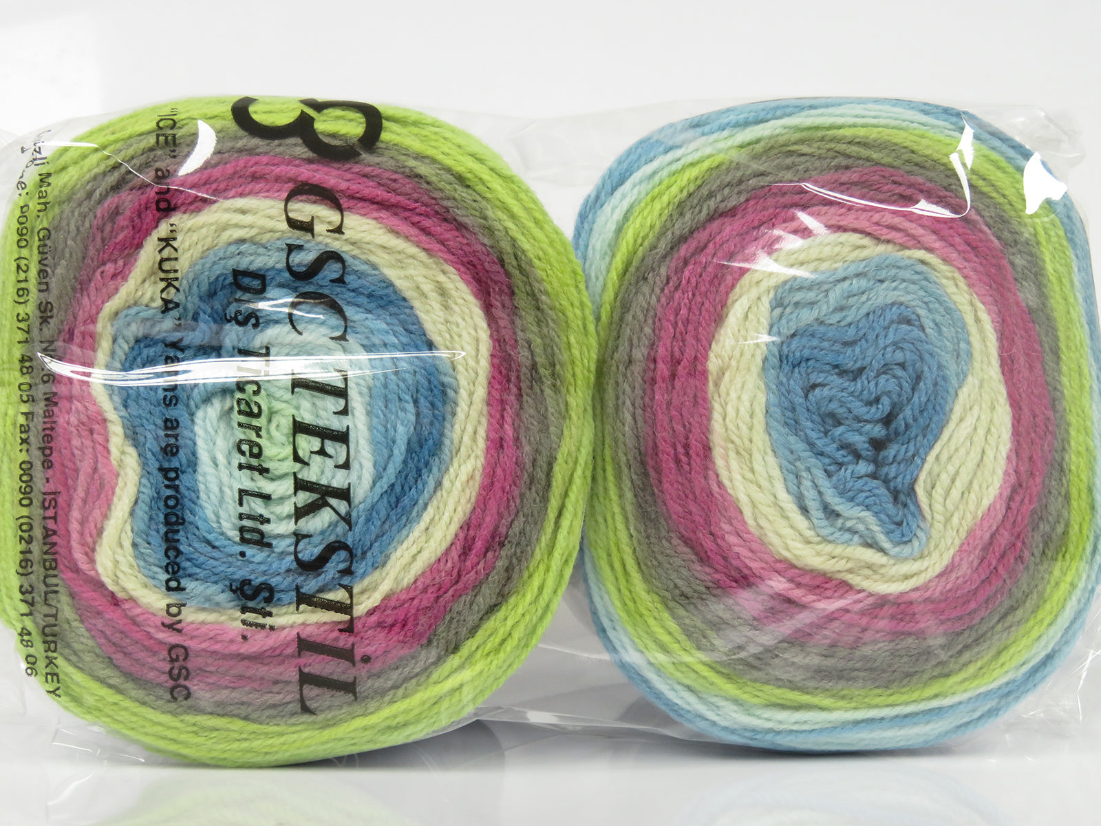 Cakes Wool DK Turquoise Shades, Beige, Fuchsia, Brown, Green fnt2-77659