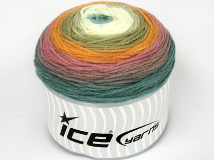 Cakes Wool DK Green, Cream, Camel, Orange, Pink Shades fnt2-77661