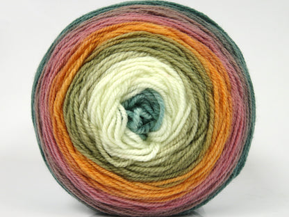 Cakes Wool DK Green, Cream, Camel, Orange, Pink Shades fnt2-77661