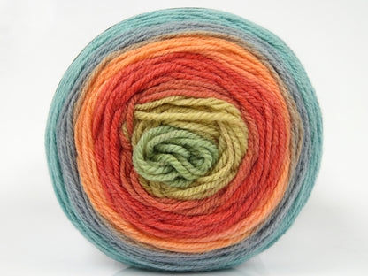Cakes Wool DK Camel, Orange Shades, Blue, Green fnt2-77662