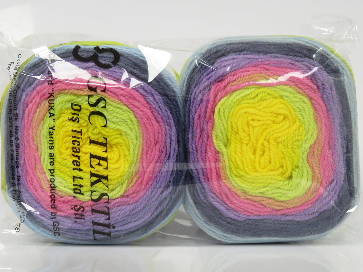 Cakes Wool DK Yellow, Green, Pink, Lilac, Blue Shades fnt2-77665