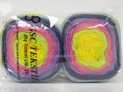 Cakes Wool DK Yellow, Green, Pink, Lilac, Blue Shades fnt2-77665
