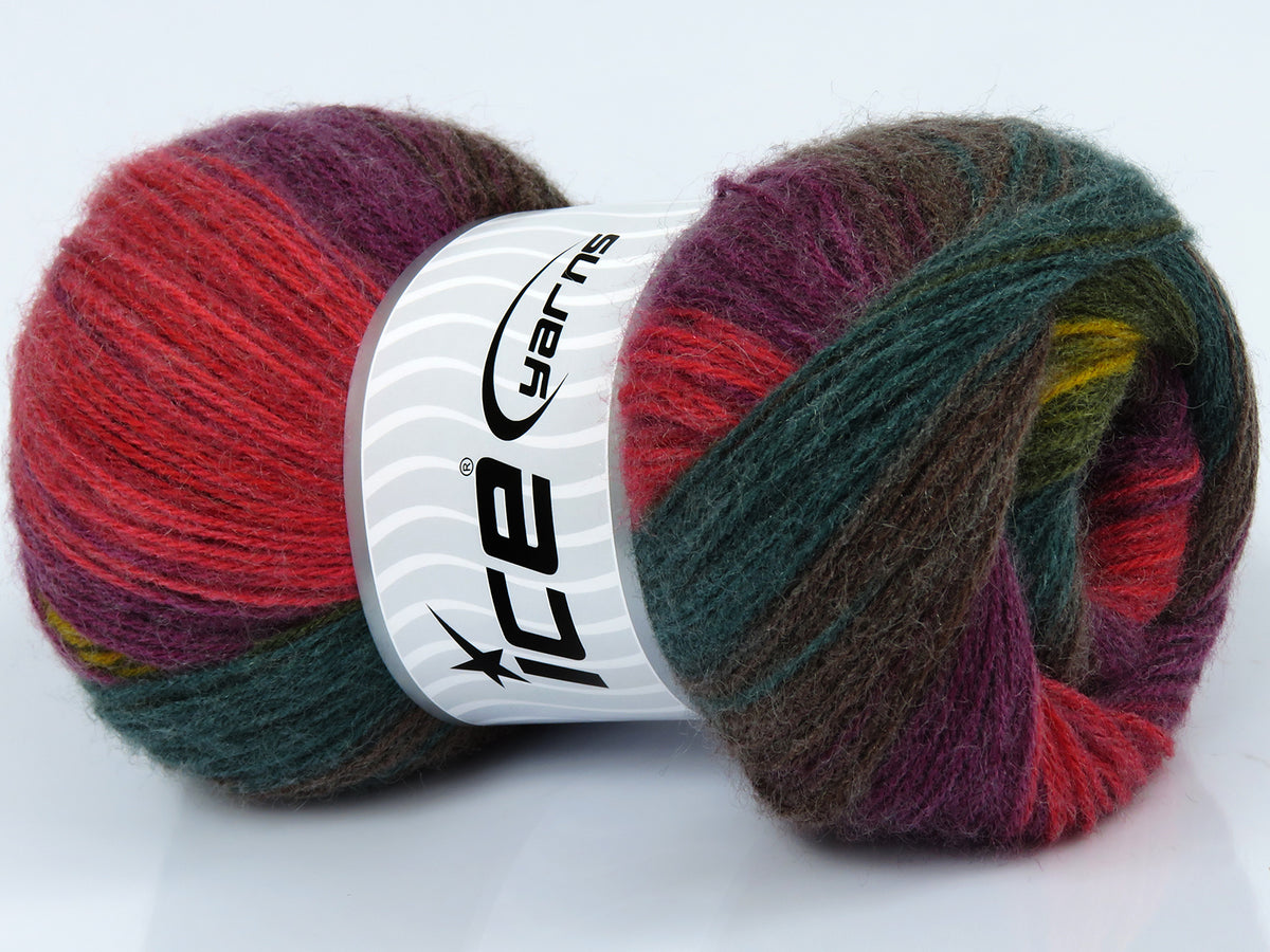 Angora Batik Green Shades, Brown, Gold, Red, Purple fnt2-77749