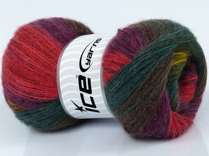 Angora Batik Green Shades, Brown, Gold, Red, Purple fnt2-77749
