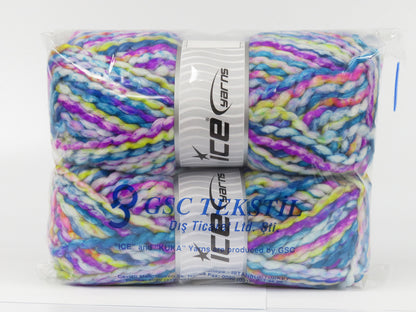 Alpine Wool Color Turquoise, Fuchsia, Green, White fnt2-77913