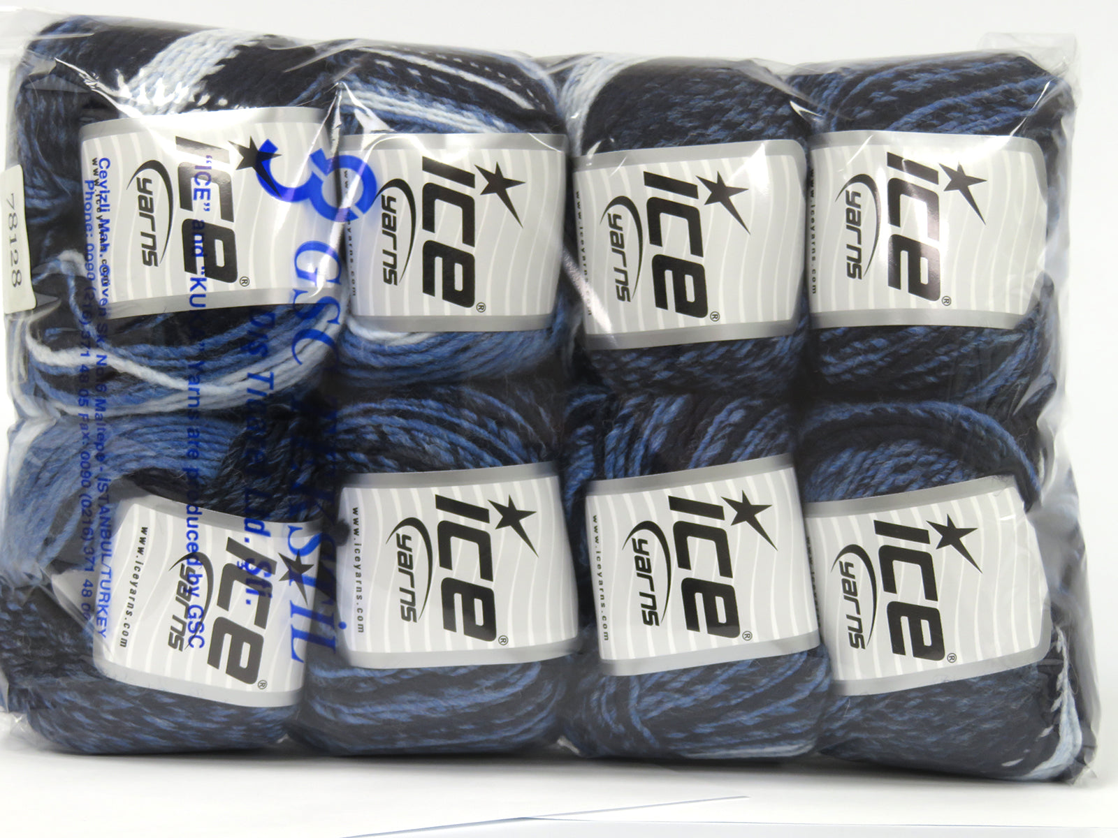 White Blue Shades Wool Knitting Yarn Fast Shipping Ice Yarns