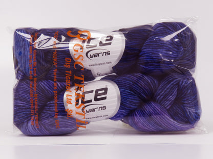 Hand Dyed Superwash Merino Purple, Navy, Turquoise fnt2-78150