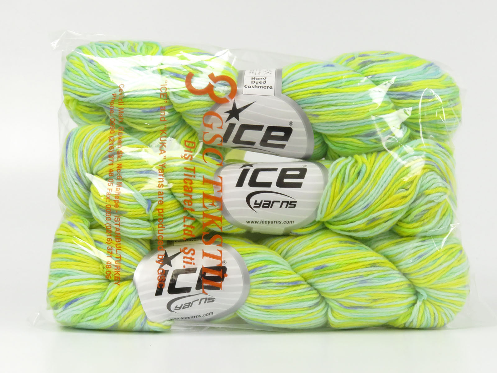 Hand Dyed Cashmere Green Shades, Blue Shades Sku:fnt2-78497