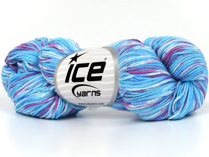 Ice Yarns Handgefärbter Kaschmir – Türkistöne, Orchidee, Kastanienbraun, Weiß – 10 % Kaschmir, 90 % Polyamid