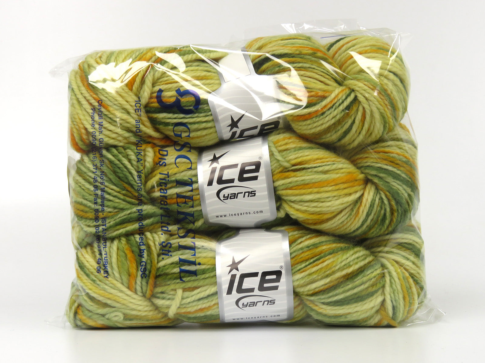 Organic Wool Bulky Hand Paint Green Shades, Gold fnt2-78819